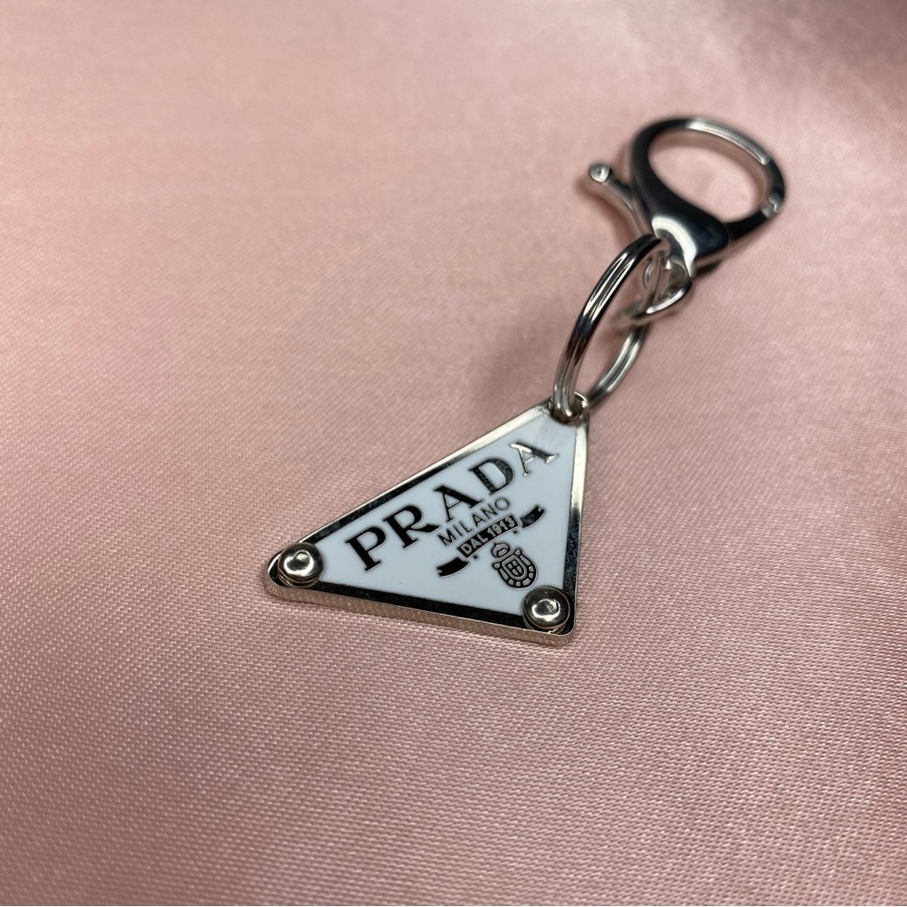 Authentic White Prada Repurposed Keychain - Picture 3 of 4